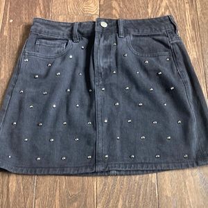 Studded denim skirt
